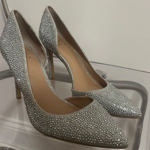 inc silver sparkly heels